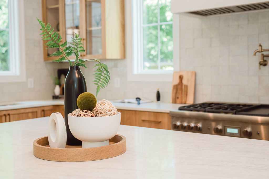Warm, modern kitchen interior